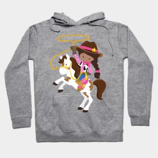 African American Girl, Cowgirl, Sheriff, Lasso Hoodie